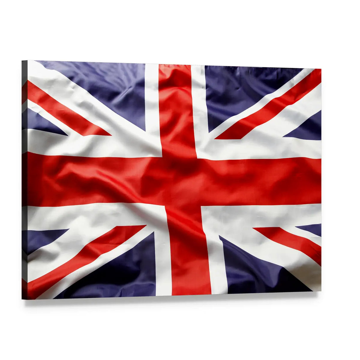 Close-up Union Jack Flag Canvas Wall Art, single panel gallery wrapped canvas, angled product view