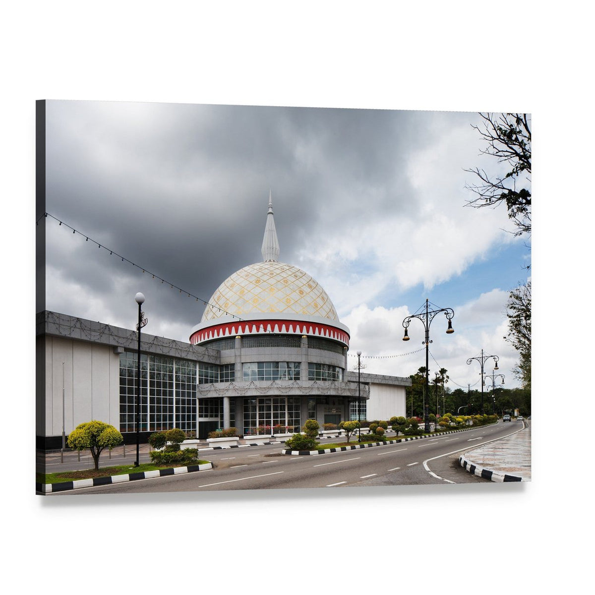 Royal Regalia Museum Dome, Brunei Canvas Wall Art, single panel gallery wrapped canvas, angled product view