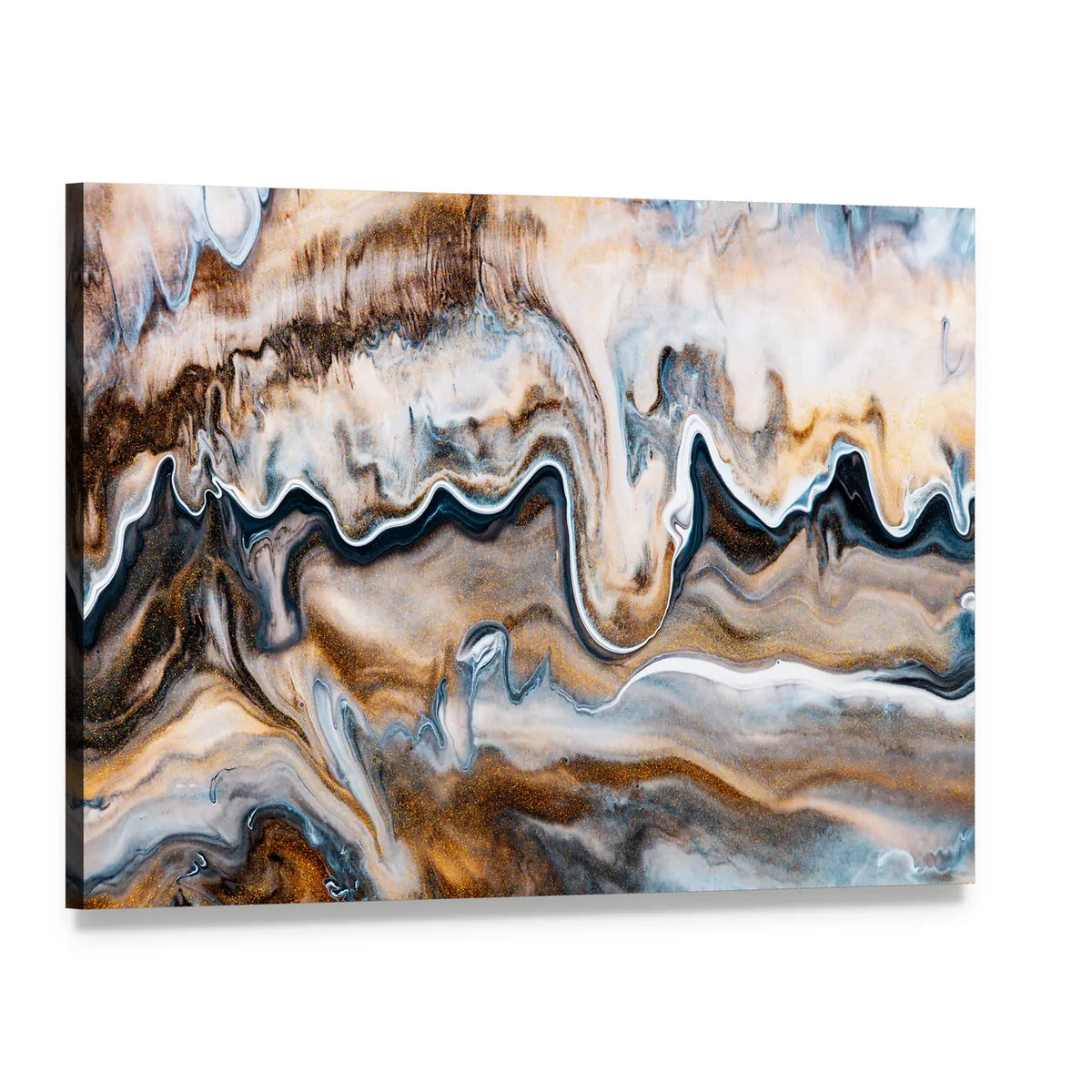 Fluid Art Texture Canvas Wall Art, single panel gallery wrapped canvas, angled product view