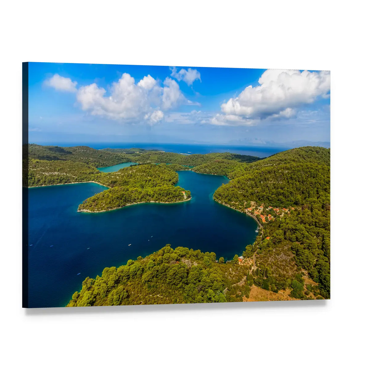 Islands of Mljet National Park Canvas Wall Art, single panel gallery wrapped canvas, angled product view