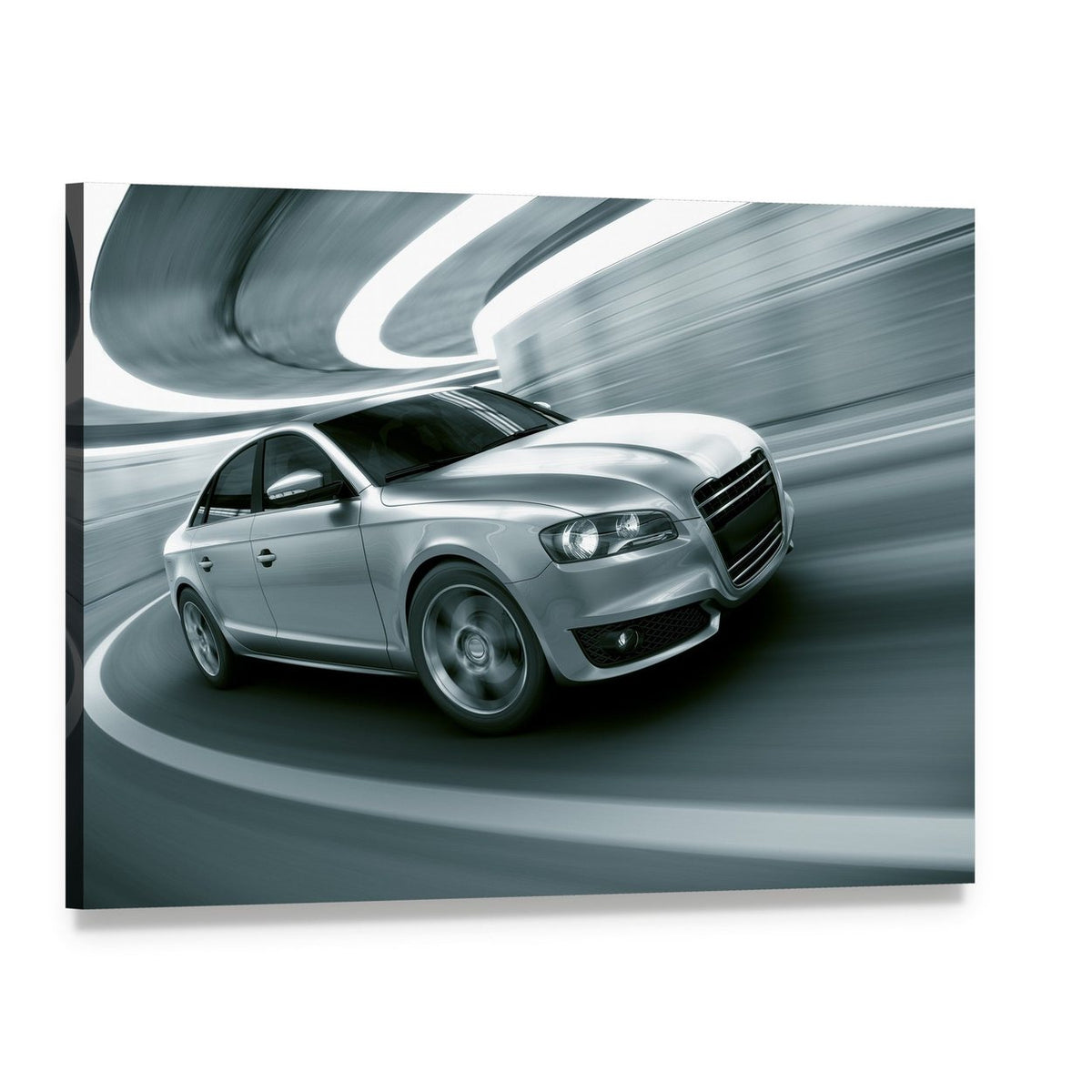 Car in a Tunnel Canvas Wall Art, single panel gallery wrapped canvas, angled product view