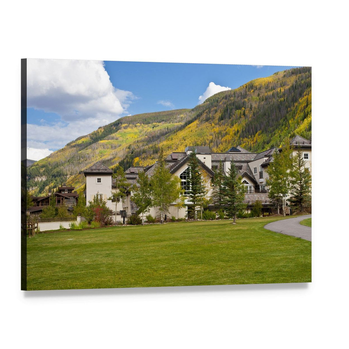 Autumn Colors in Colorado Canvas Wall Art, single panel gallery wrapped canvas, angled product view