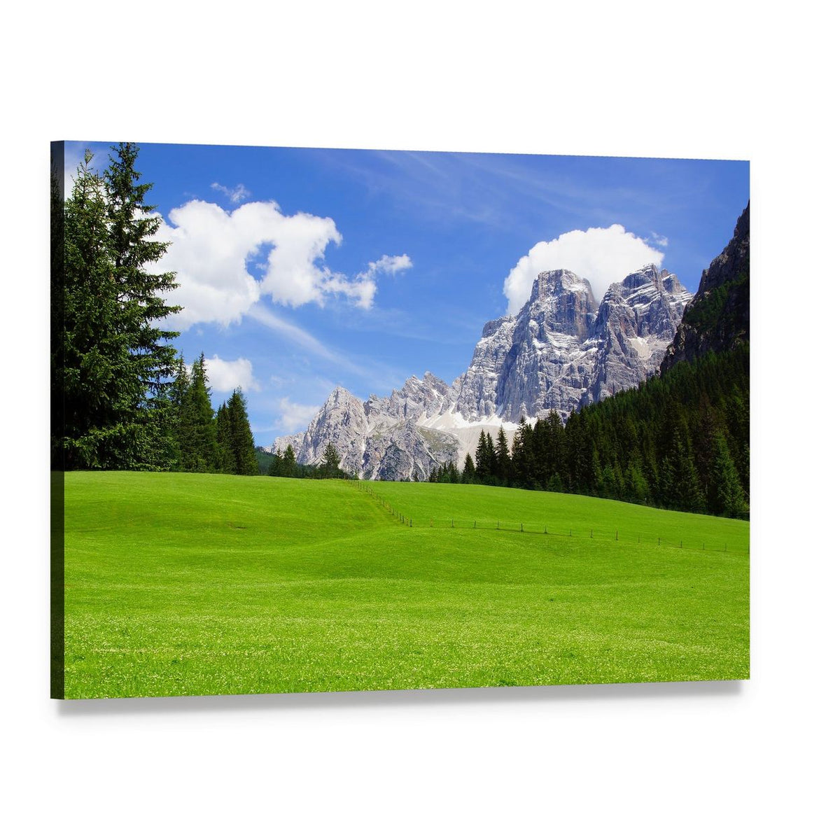 Dolomites Landscape Italy Canvas Wall Art, single panel gallery wrapped canvas, angled product view