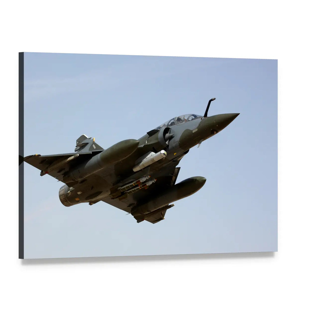 Mirage Delta Wing Fighter Jet Canvas Wall Art, single panel gallery wrapped canvas, angled product view