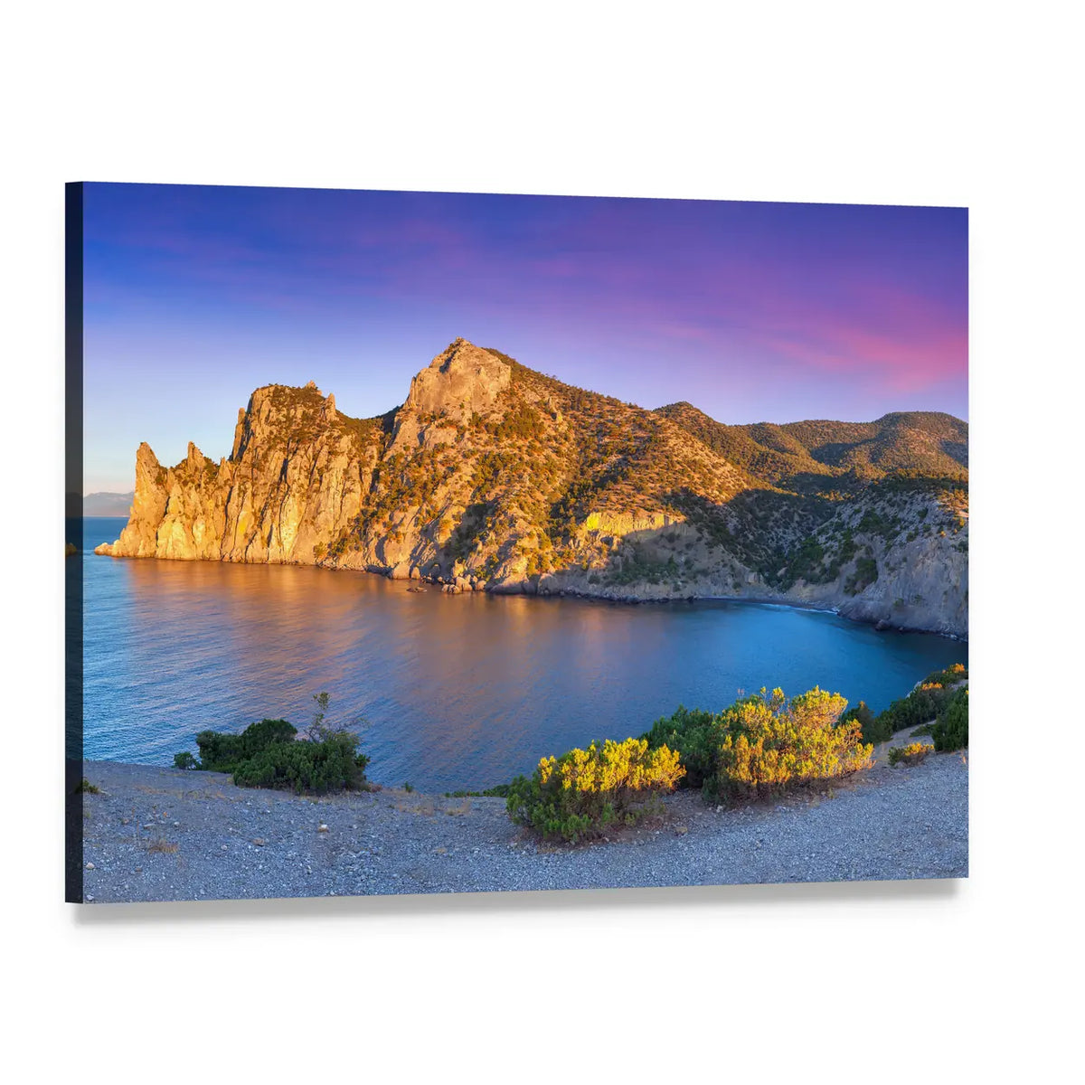 Summer Sunrise on Royal Bay Canvas Wall Art, single panel gallery wrapped canvas, angled product view