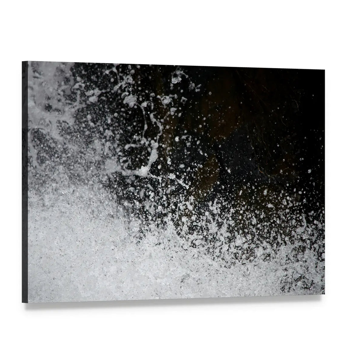 Water Splash Canvas Wall Art, single panel gallery wrapped canvas, angled product view
