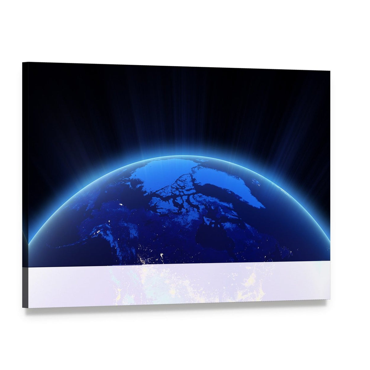 Canada from Space Canvas Wall Art, single panel gallery wrapped canvas, angled product view