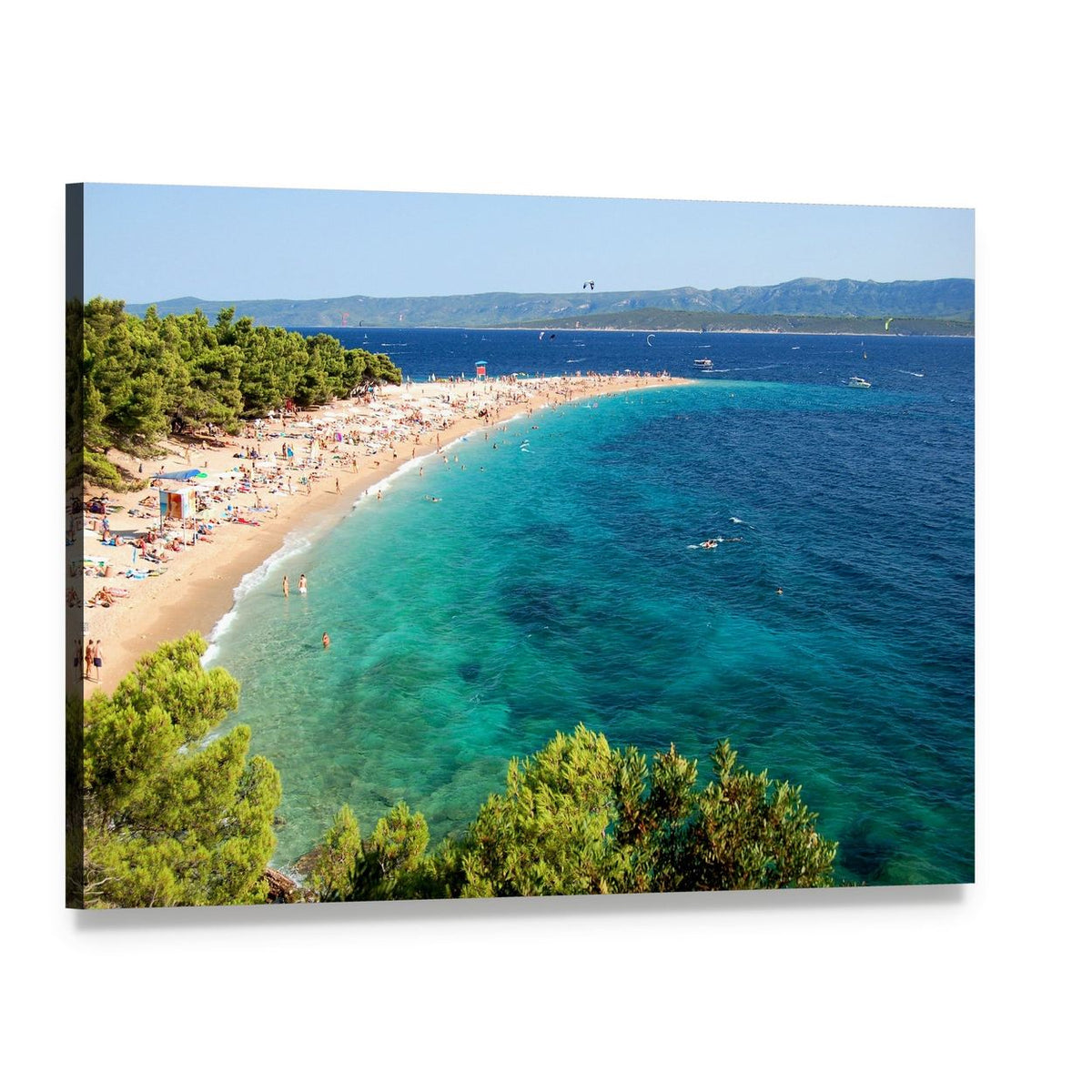 Golden Cape Beach in Croatia Canvas Wall Art, single panel gallery wrapped canvas, angled product view