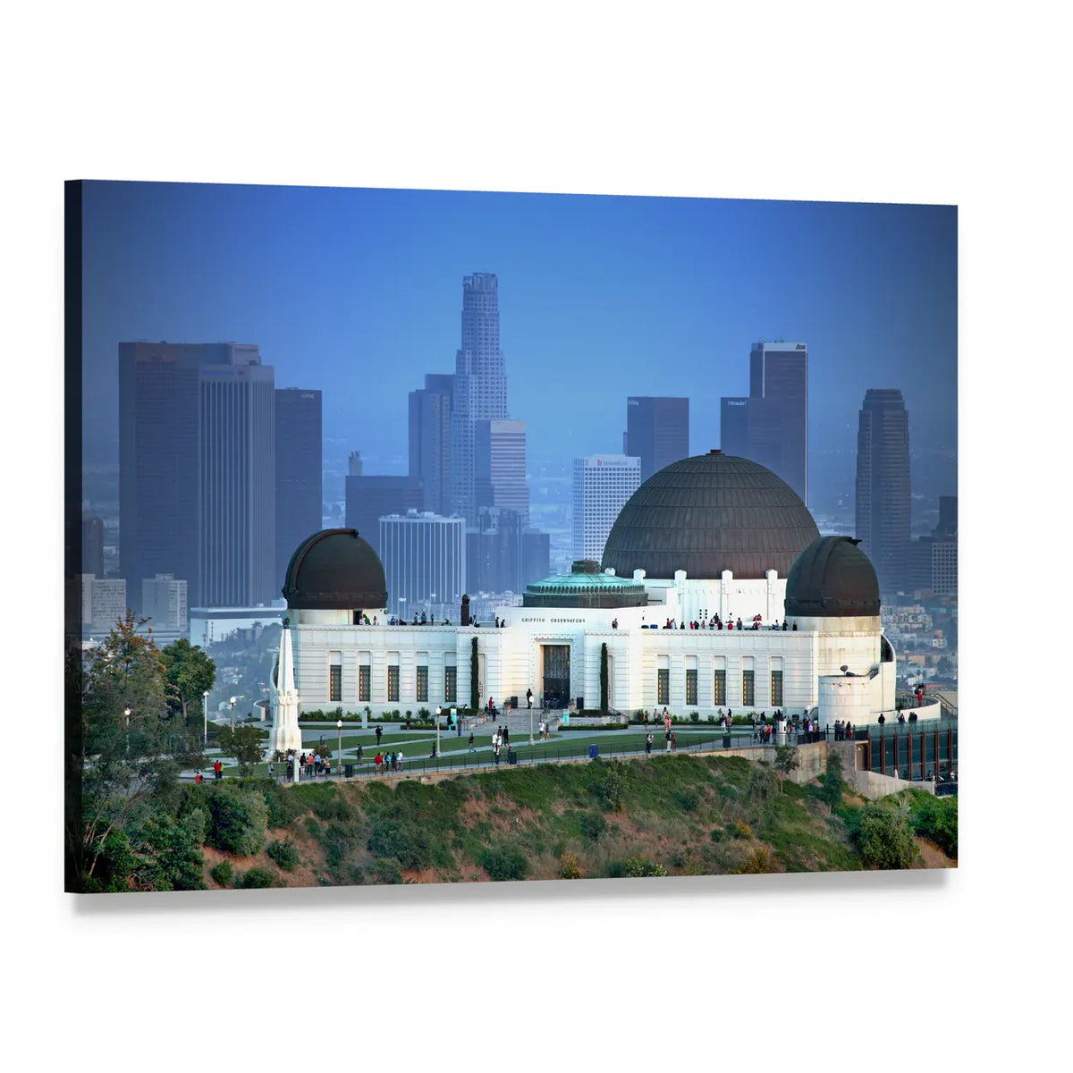 Griffith Observatory at Dusk Over Los Angeles Canvas Wall Art, single panel gallery wrapped canvas, angled product view