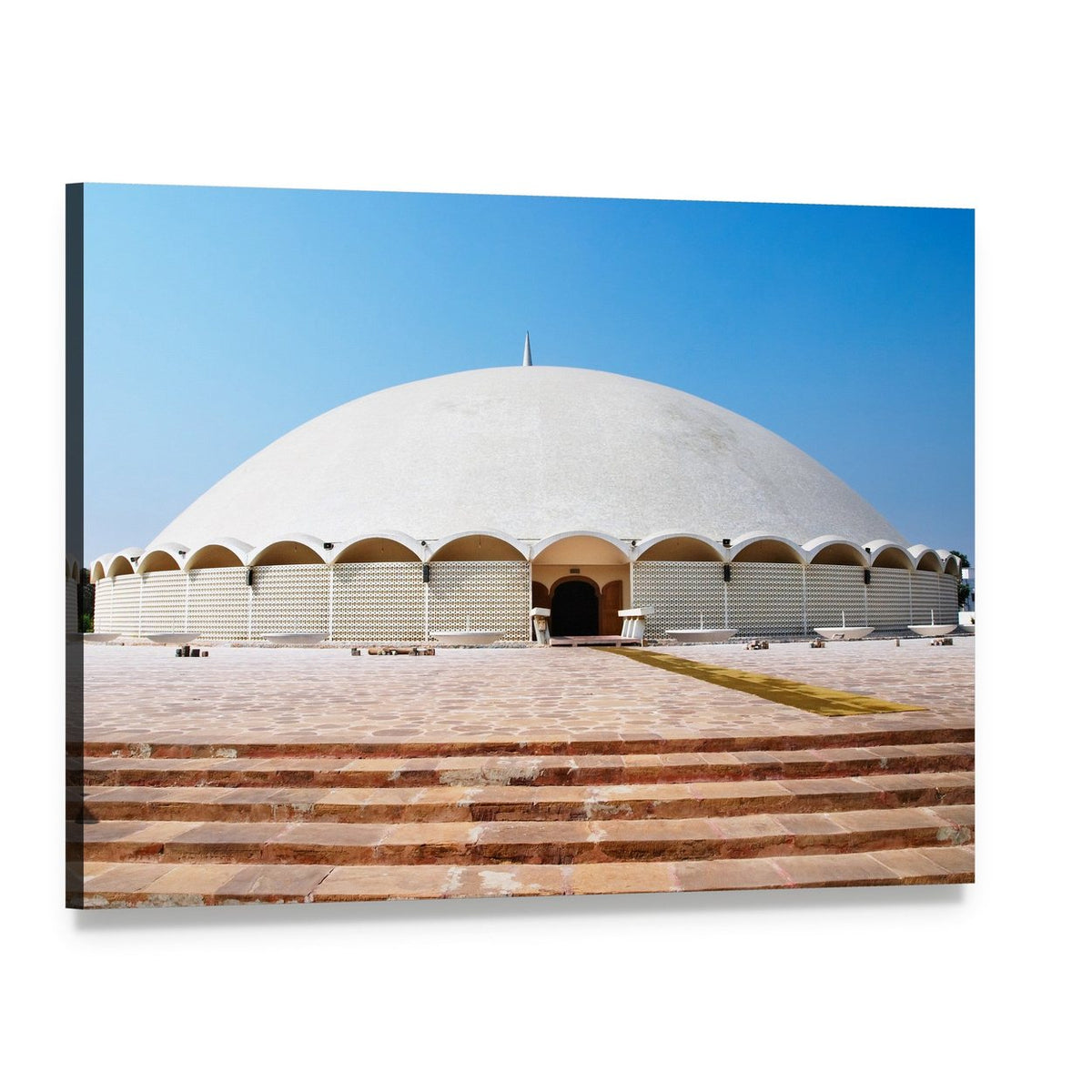 Tooba Mosque Dome and Stone Steps Canvas Wall Art, single panel gallery wrapped canvas, angled product view
