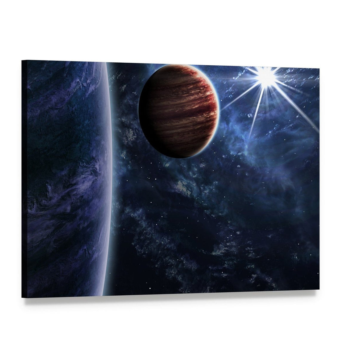 Big Planet Moon & Star Canvas Wall Art, single panel gallery wrapped canvas, angled product view