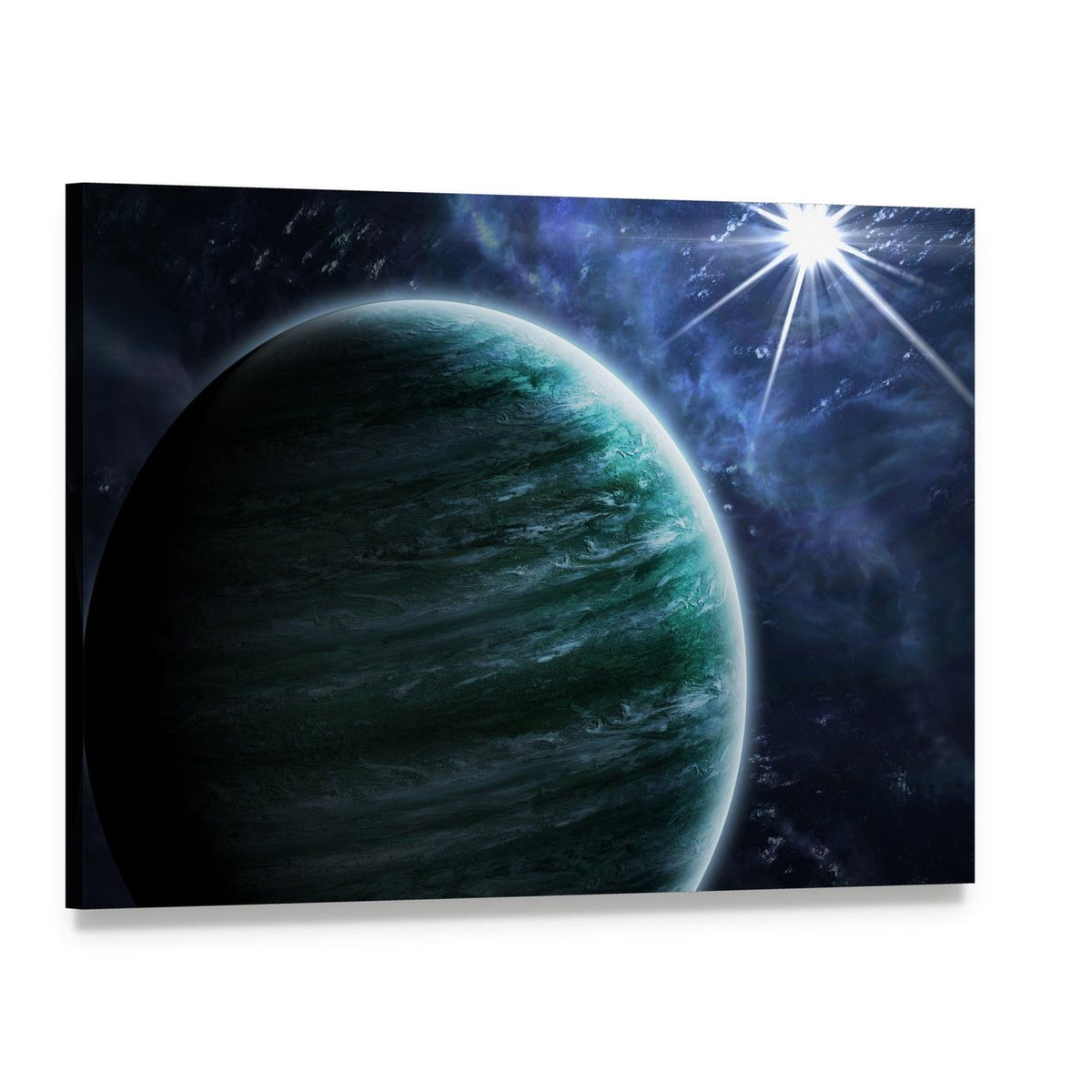 Big Gassy Planet Canvas Wall Art, single panel gallery wrapped canvas, angled product view