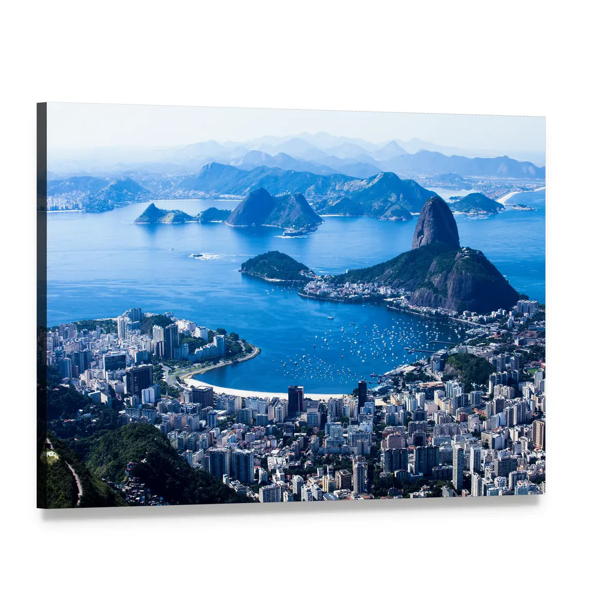 Sugarloaf and Botafogo Beach Canvas Wall Art, single panel gallery wrapped canvas, angled product view