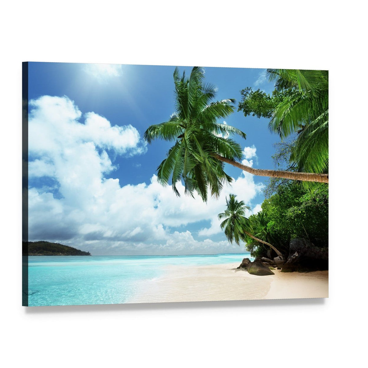 Mahe Island Seychelles Canvas Wall Art, single panel gallery wrapped canvas, angled product view