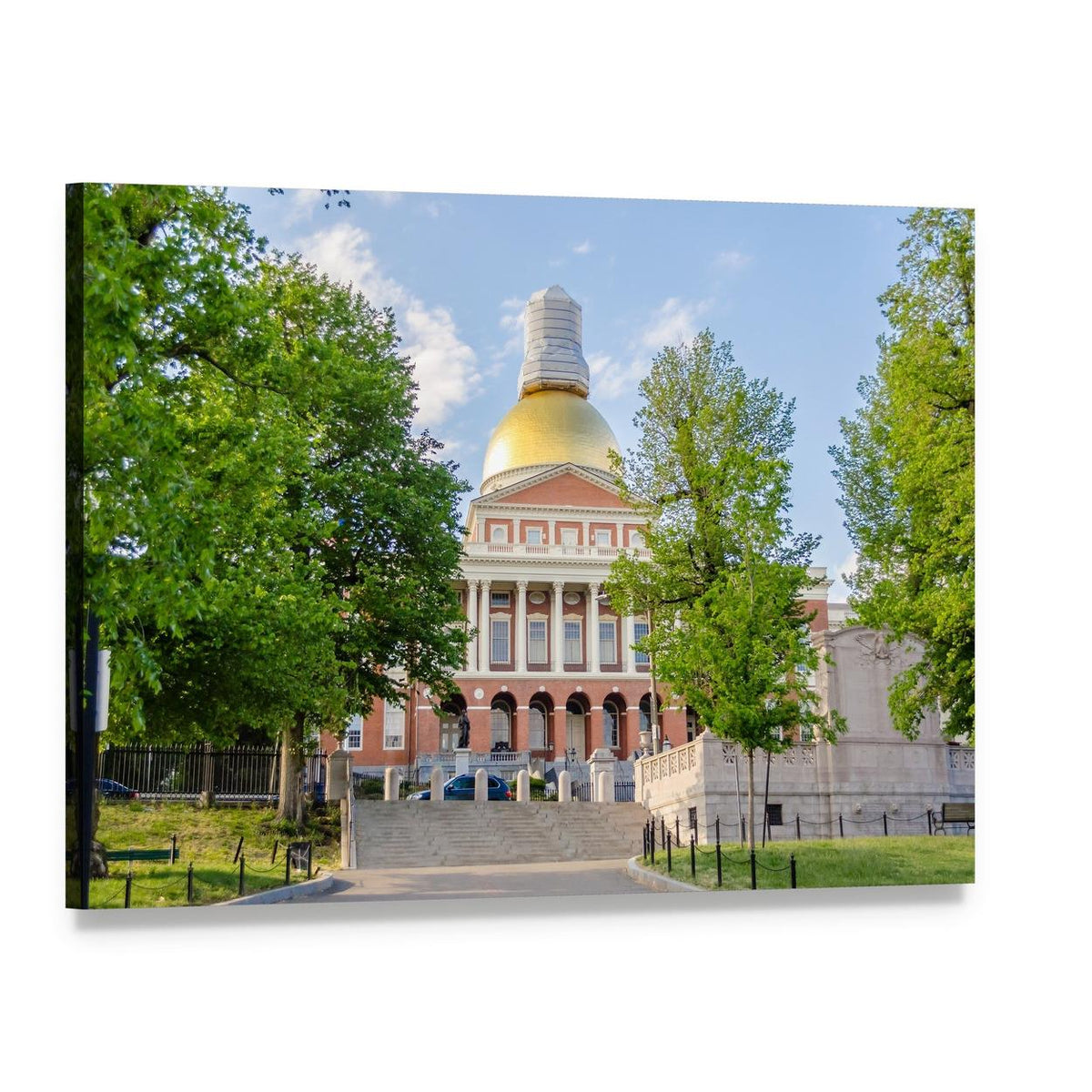 Massachusetts State House Canvas Wall Art, single panel gallery wrapped canvas, angled product view