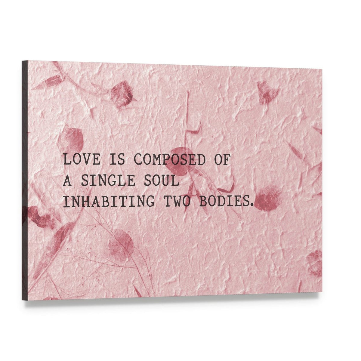 Love Is Composed of a Single Soul Canvas Wall Art, single panel gallery wrapped canvas, angled product view