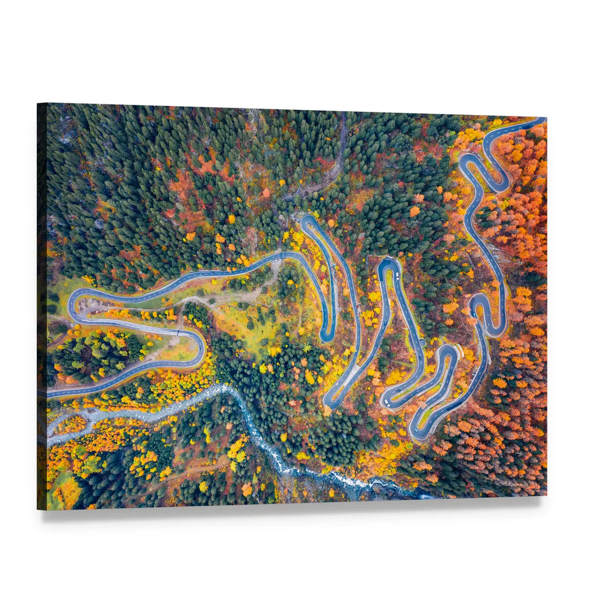 Aerial View Of Maloya Pass In Switzerland Canvas Wall Art, single panel gallery wrapped canvas, angled product view
