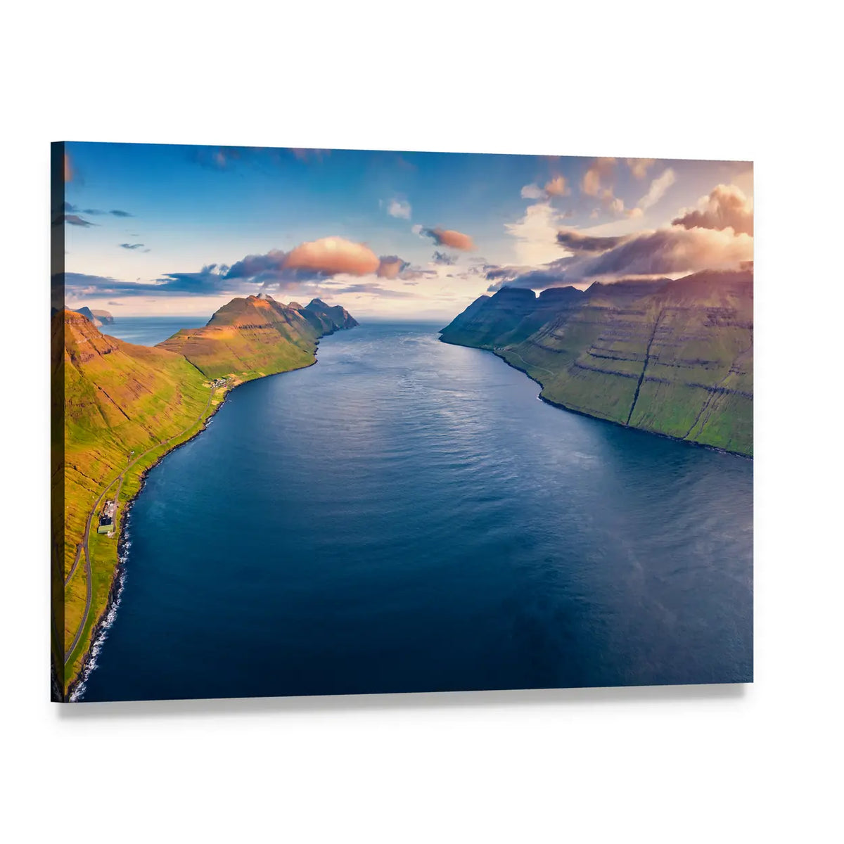 Kalsoy Island In Denmark Canvas Wall Art, single panel gallery wrapped canvas, angled product view