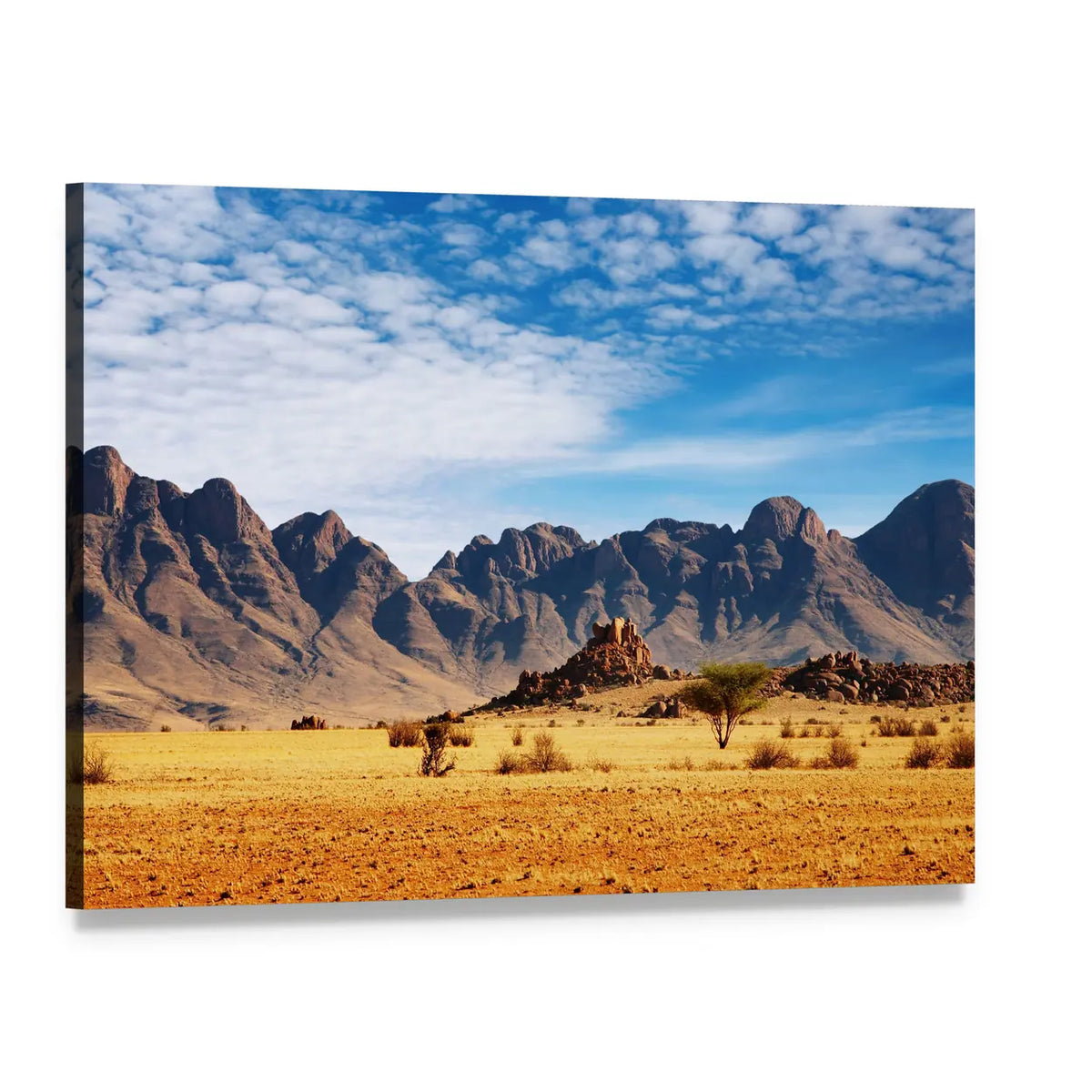 Rocks of Namib Desert Canvas Wall Art, single panel gallery wrapped canvas, angled product view