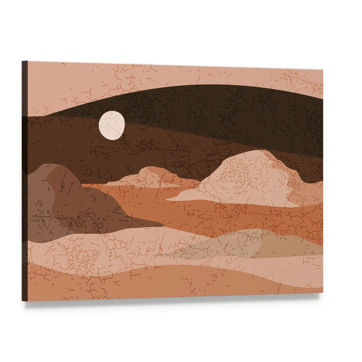 Minimal Desert Landscape Canvas Wall Art, single panel gallery wrapped canvas, angled product view