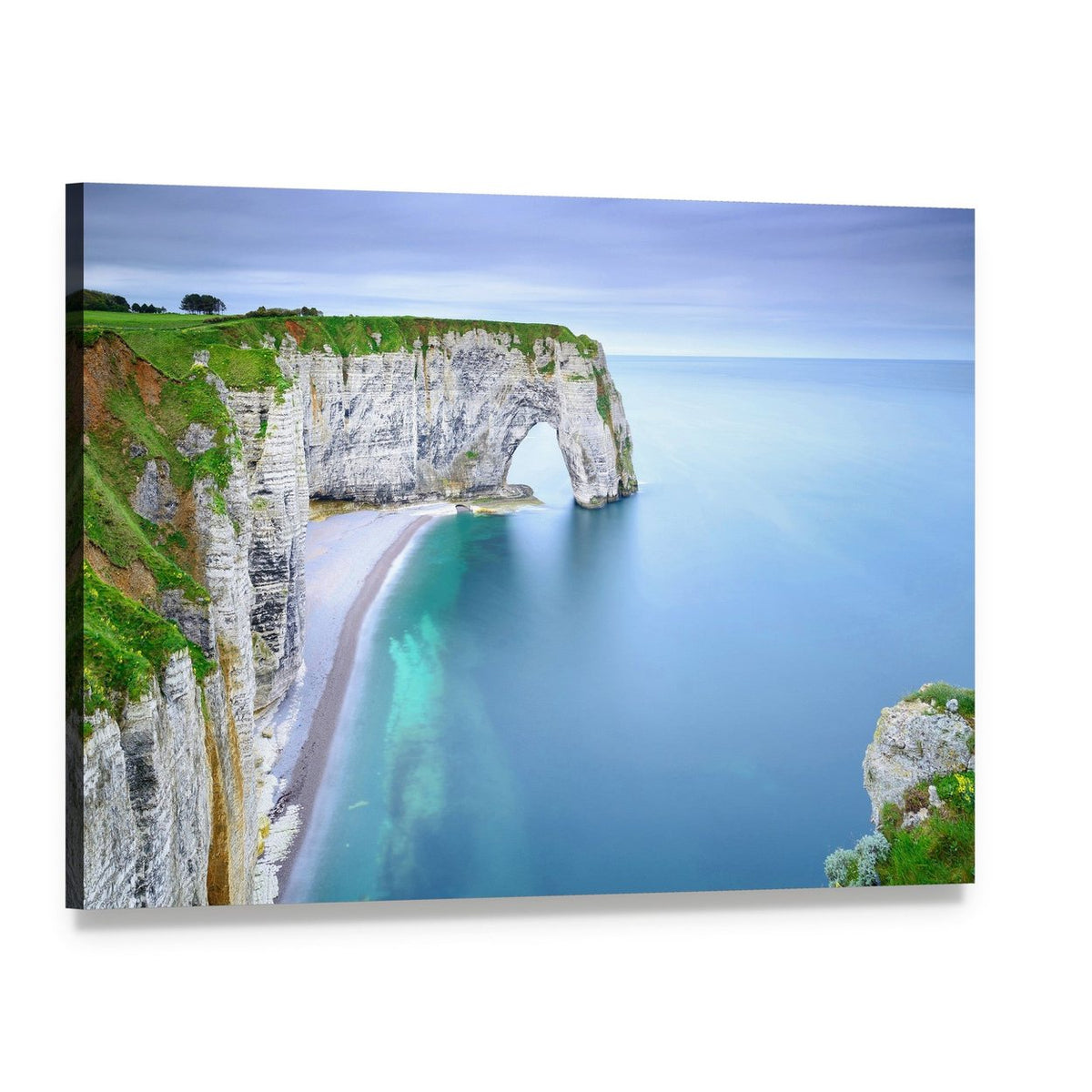 Sea Arch on Coastal Cliffs Canvas Wall Art, single panel gallery wrapped canvas, angled product view