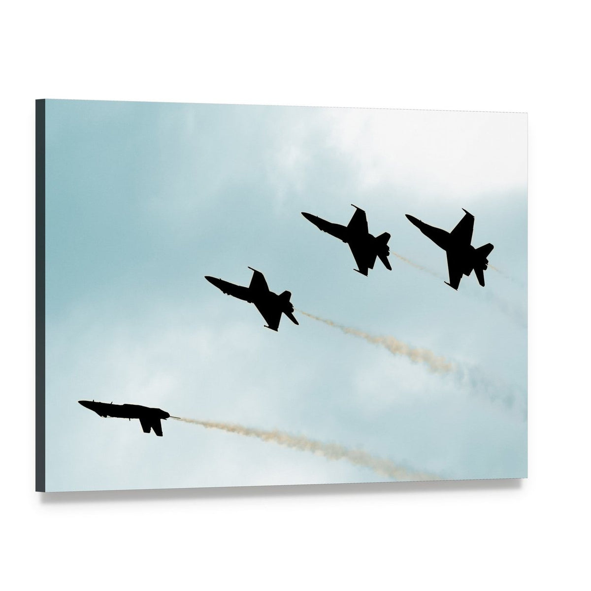 Supersonic Jets in Silhouette Canvas Wall Art, single panel gallery wrapped canvas, angled product view