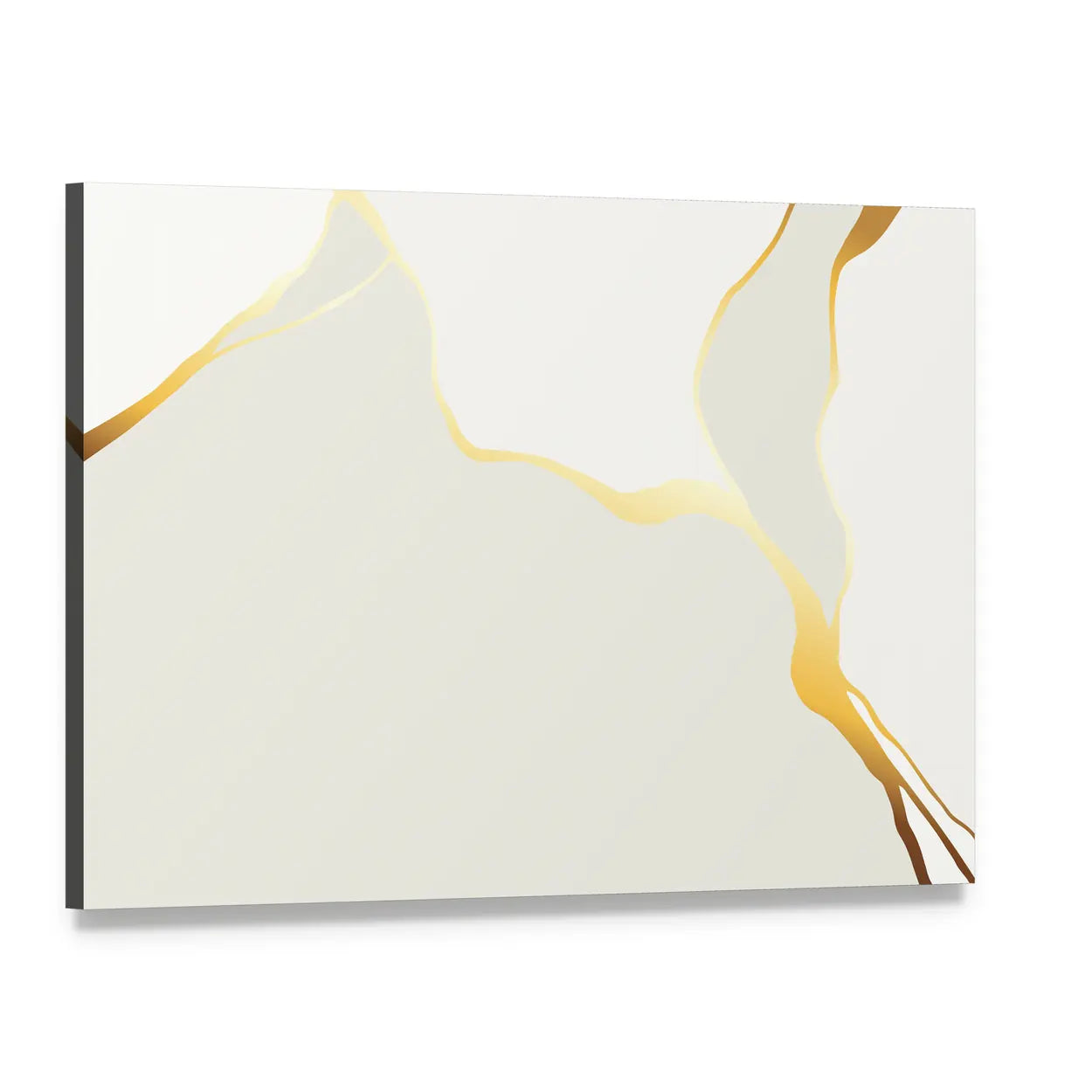 Marble Veining with Gold Accents Canvas Wall Art, single panel gallery wrapped canvas, angled product view