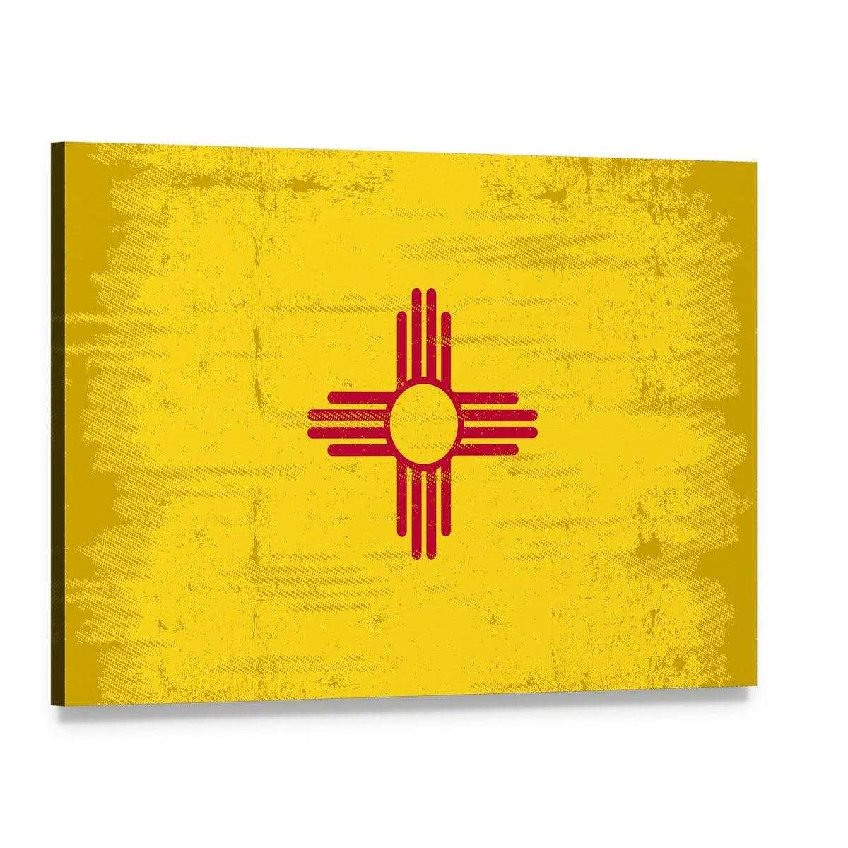 New Mexico State Flag Canvas Wall Art, single panel gallery wrapped canvas, angled product view