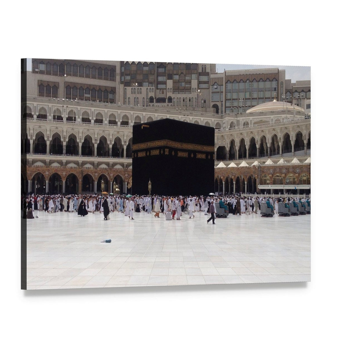 Kaaba at Masjid Al Haram in Mecca Canvas Wall Art, single panel gallery wrapped canvas, angled product view