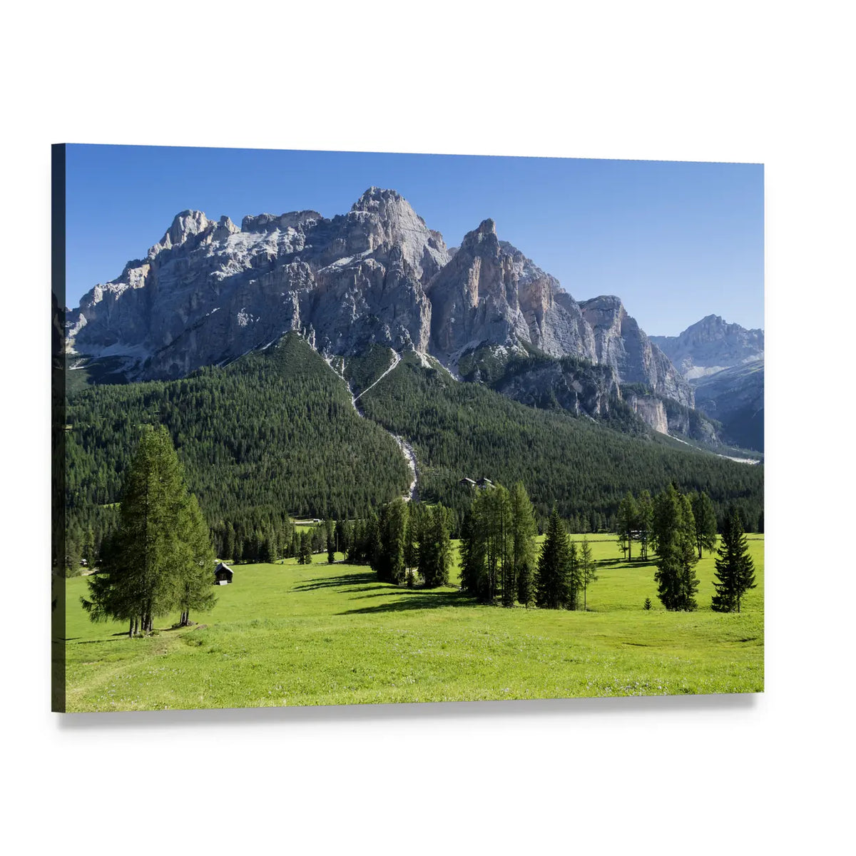 View of Mount Alta Badia Canvas Wall Art, single panel gallery wrapped canvas, angled product view