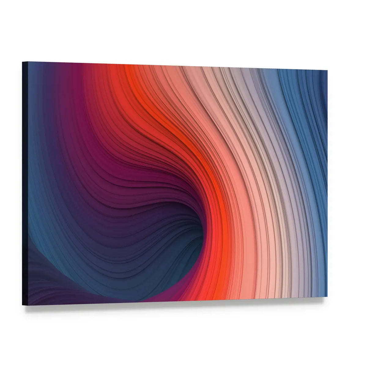 Minimalist Wave Design Canvas Wall Art, single panel gallery wrapped canvas, angled product view