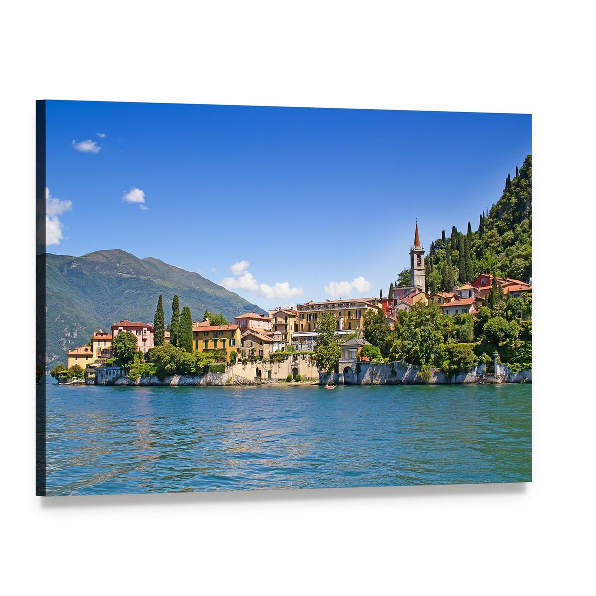 Cernobbio Town Lake Como Italy Canvas Wall Art, single panel gallery wrapped canvas, angled product view