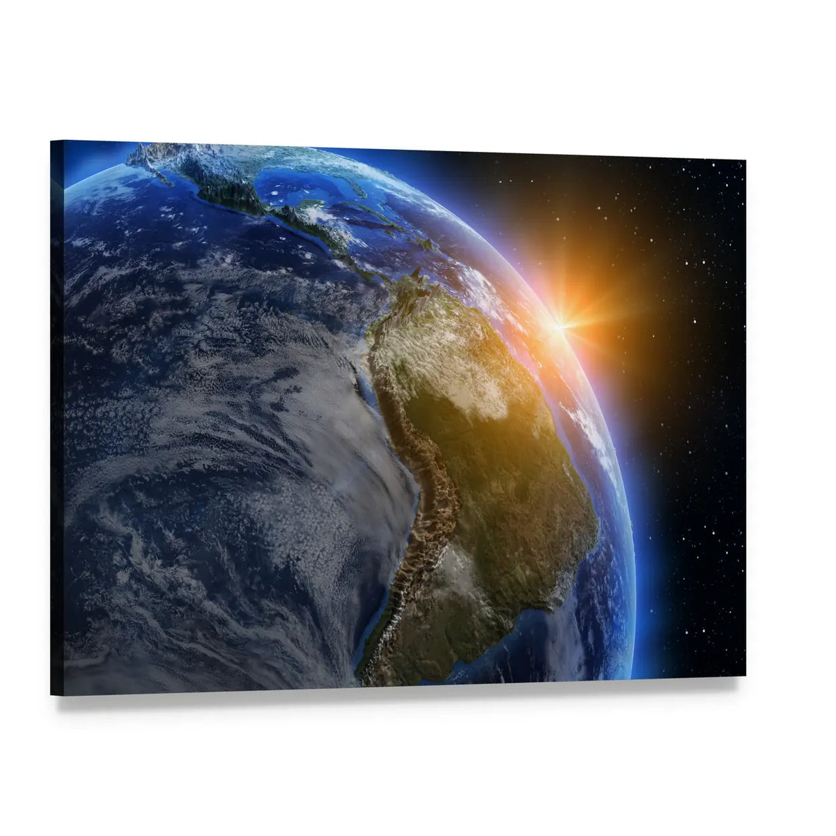 South America at Sunrise Canvas Wall Art, single panel gallery wrapped canvas, angled product view