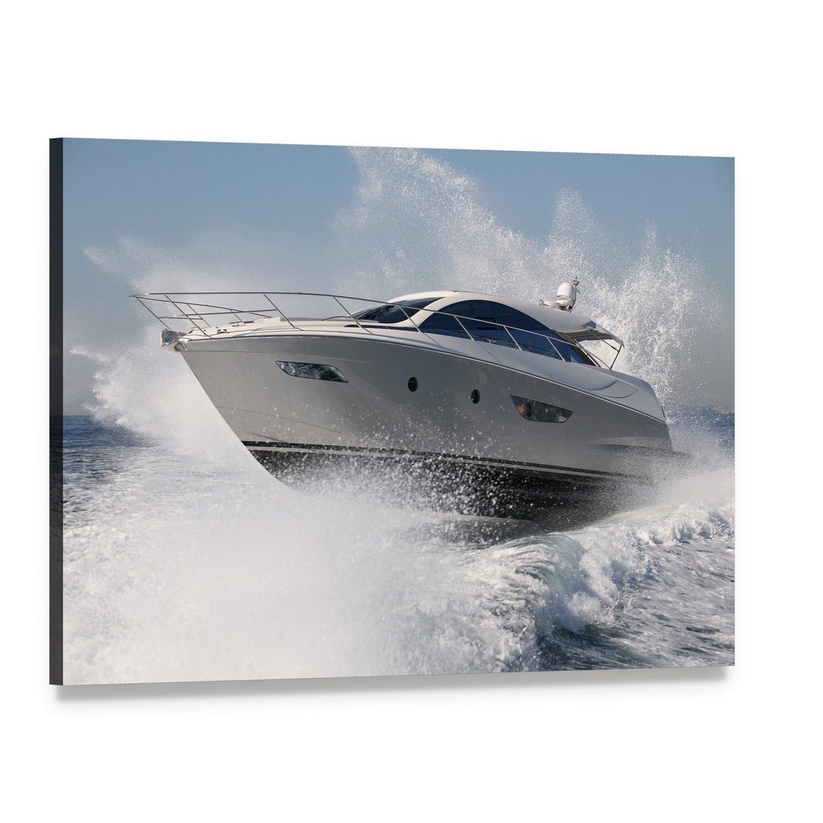 Yacht Jump Canvas Wall Art, single panel gallery wrapped canvas, angled product view