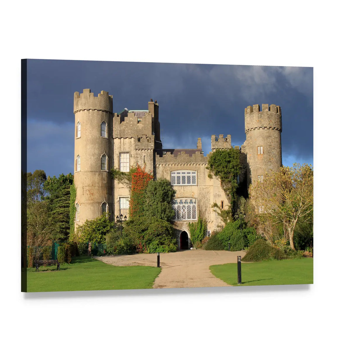 Historic Malahide Castle, Ireland Canvas Wall Art, single panel gallery wrapped canvas, angled product view