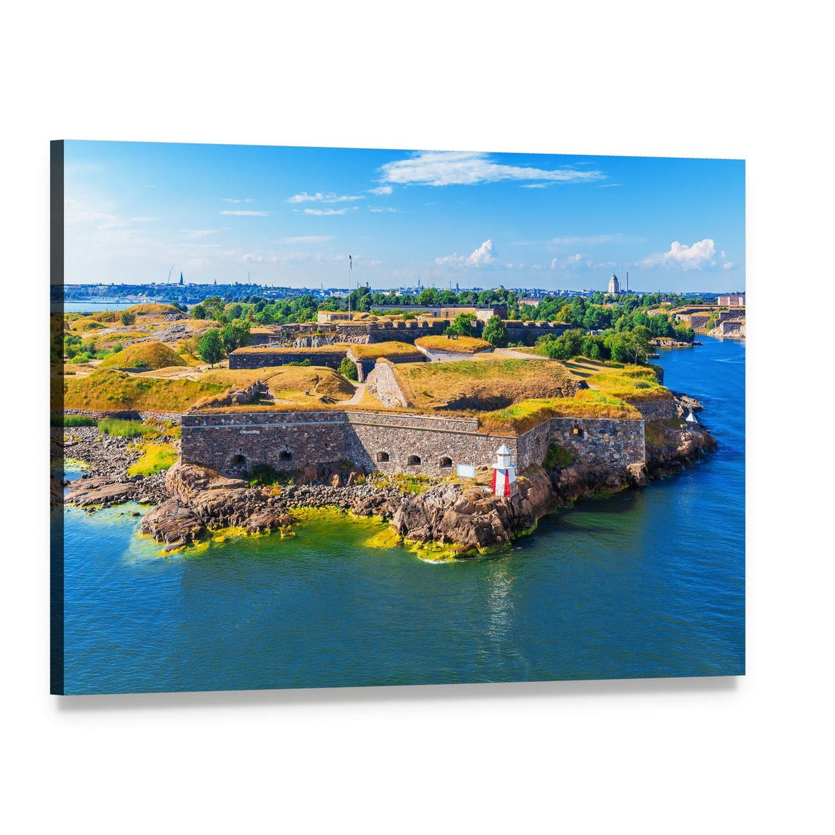 Suomenlinna Sea Fortress, Helsinki Canvas Wall Art, single panel gallery wrapped canvas, angled product view
