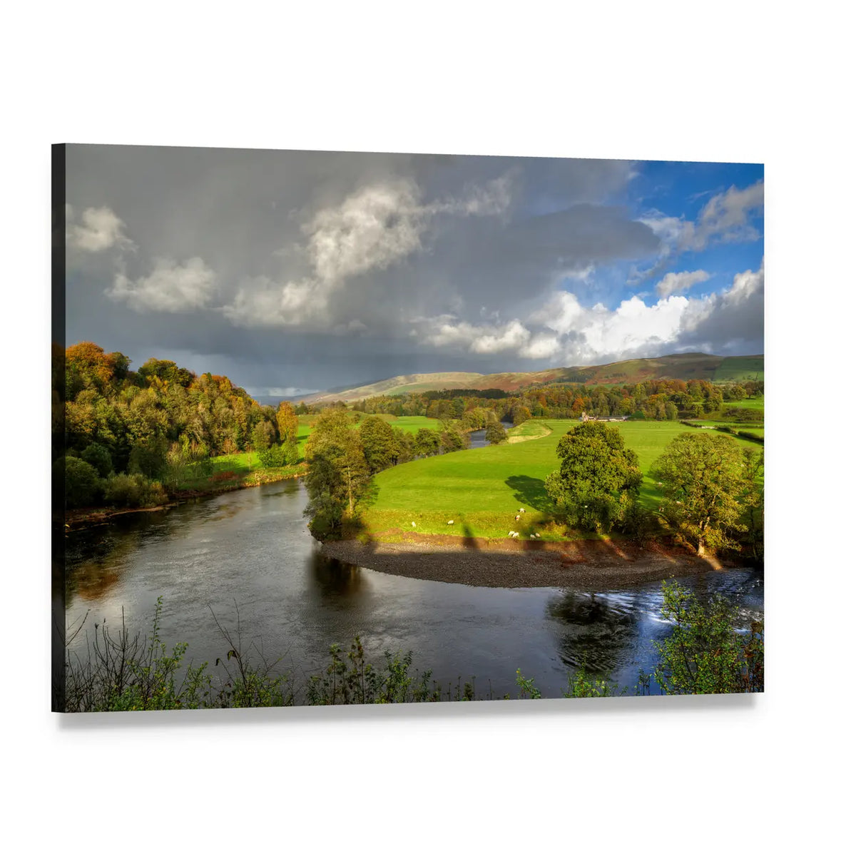 Bend in the River Lune Canvas Wall Art, single panel gallery wrapped canvas, angled product view