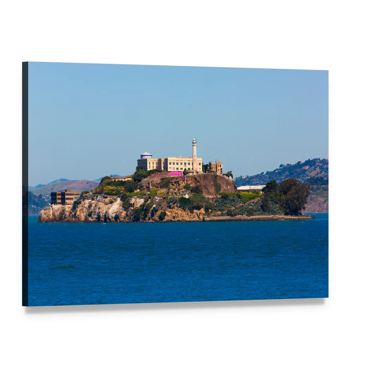 Alcatraz Island Penitentiary, San Francisco Bay Canvas Wall Art, single panel gallery wrapped canvas, angled product view
