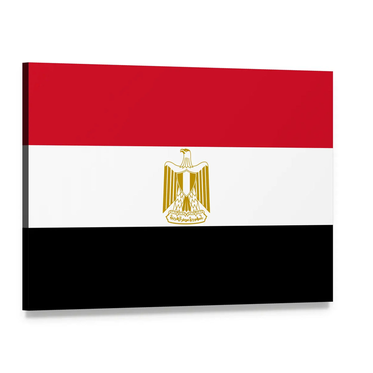Egypt Flag with Eagle of Saladin Canvas Wall Art, single panel gallery wrapped canvas, angled product view