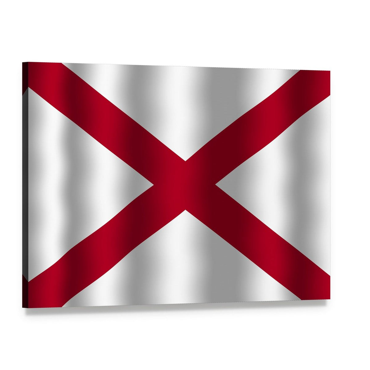 Waving Alabama Flag Canvas Wall Art, single panel gallery wrapped canvas, angled product view
