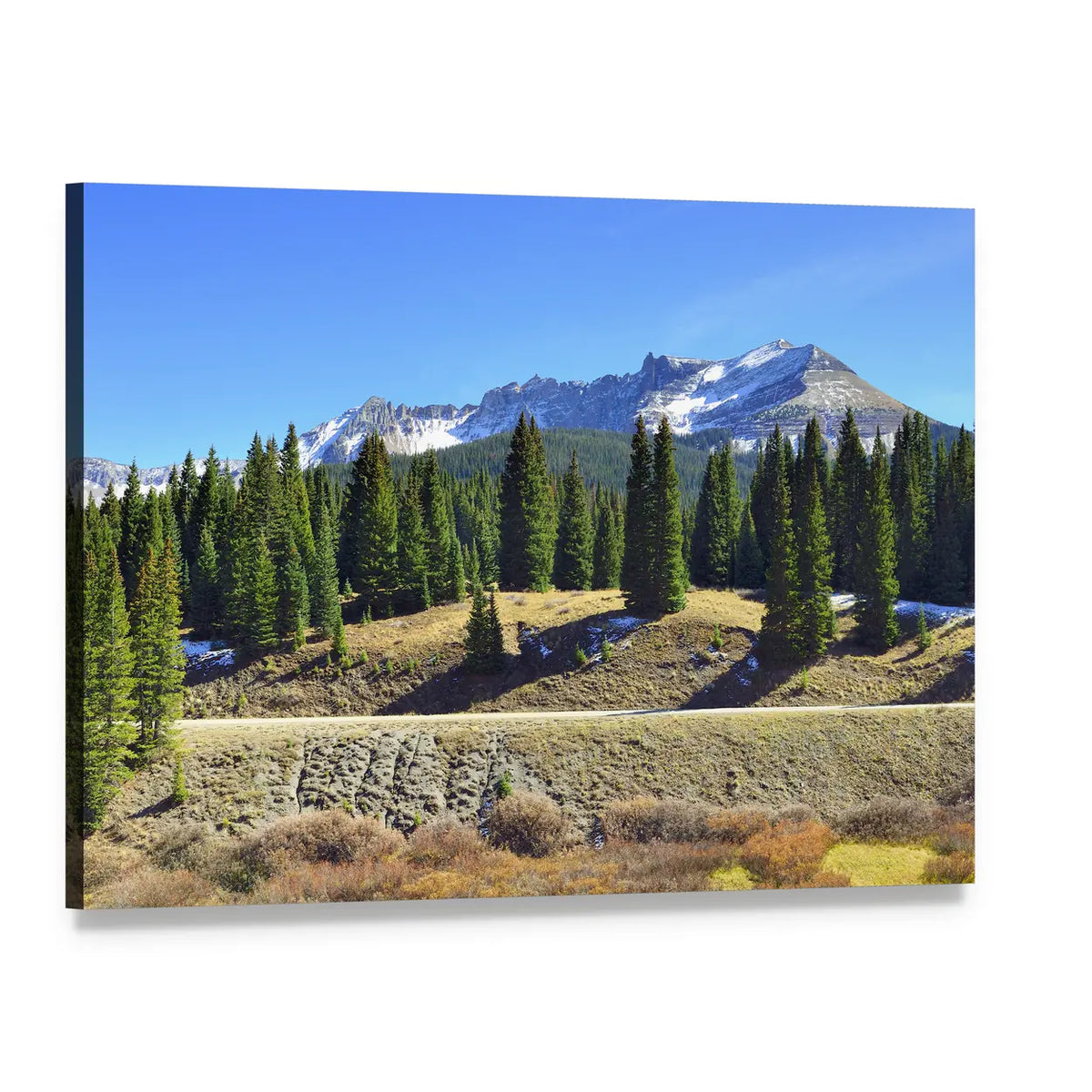 Colorado Mountains in Fall Canvas Wall Art, single panel gallery wrapped canvas, angled product view