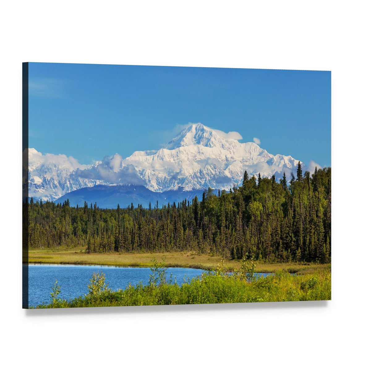 Mckinley Peak Under Sunny Skies Canvas Wall Art, single panel gallery wrapped canvas, angled product view