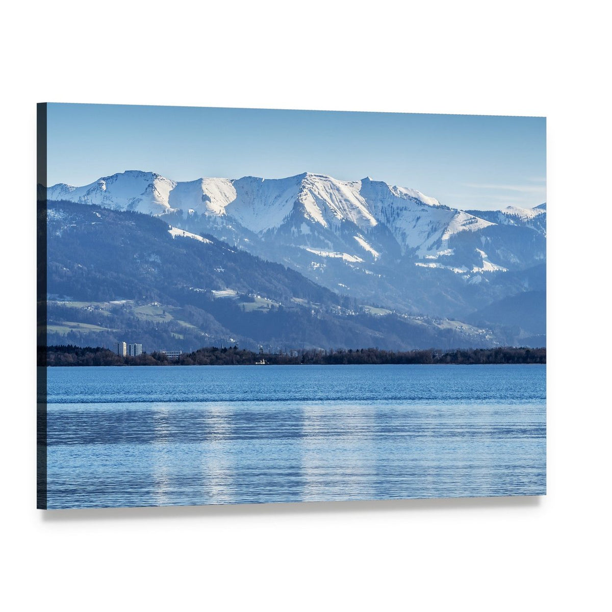 Lake Constance Bodensee Canvas Wall Art, single panel gallery wrapped canvas, angled product view