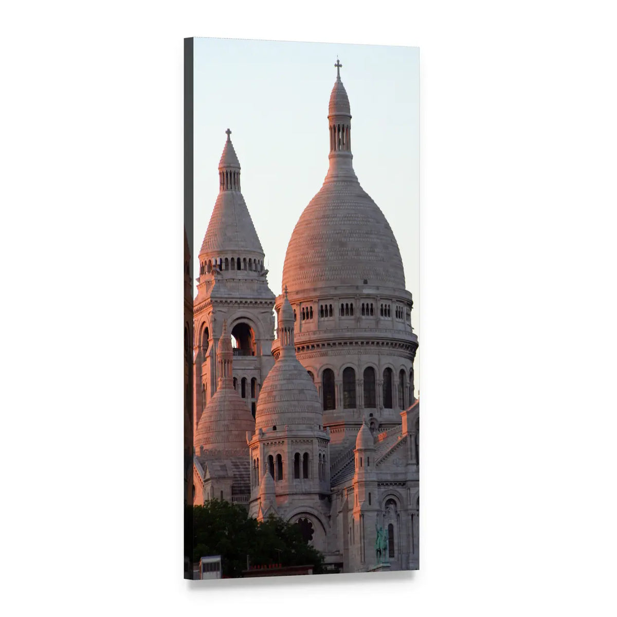 Sacré-cœur Basilica in Paris Vertical Canvas Wall Art, 1 panel 1 Vertical layout gallery wrapped canvas set, angled product view