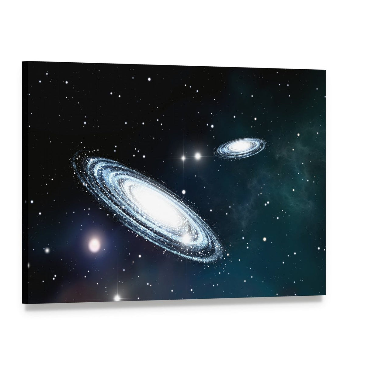 View of the Galaxy Through the Nebulae Canvas Wall Art, single panel gallery wrapped canvas, angled product view