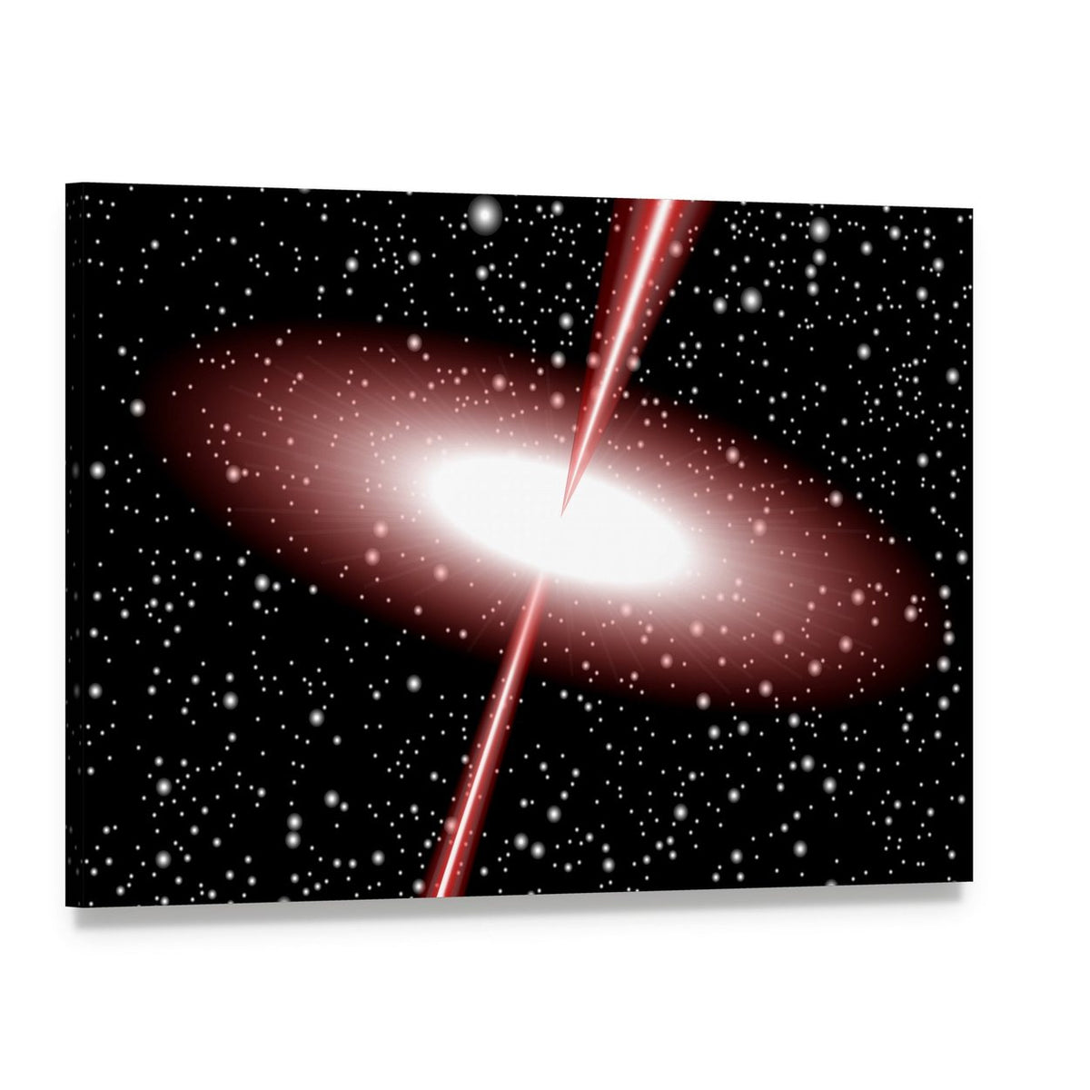 Quasar Red Vector Canvas Wall Art, single panel gallery wrapped canvas, angled product view