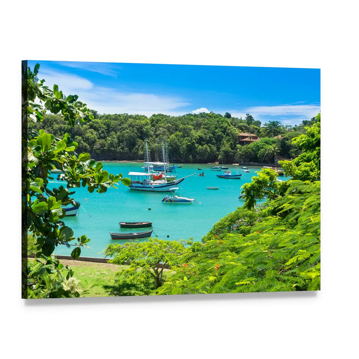 Lagoon in Buzios Canvas Wall Art, single panel gallery wrapped canvas, angled product view