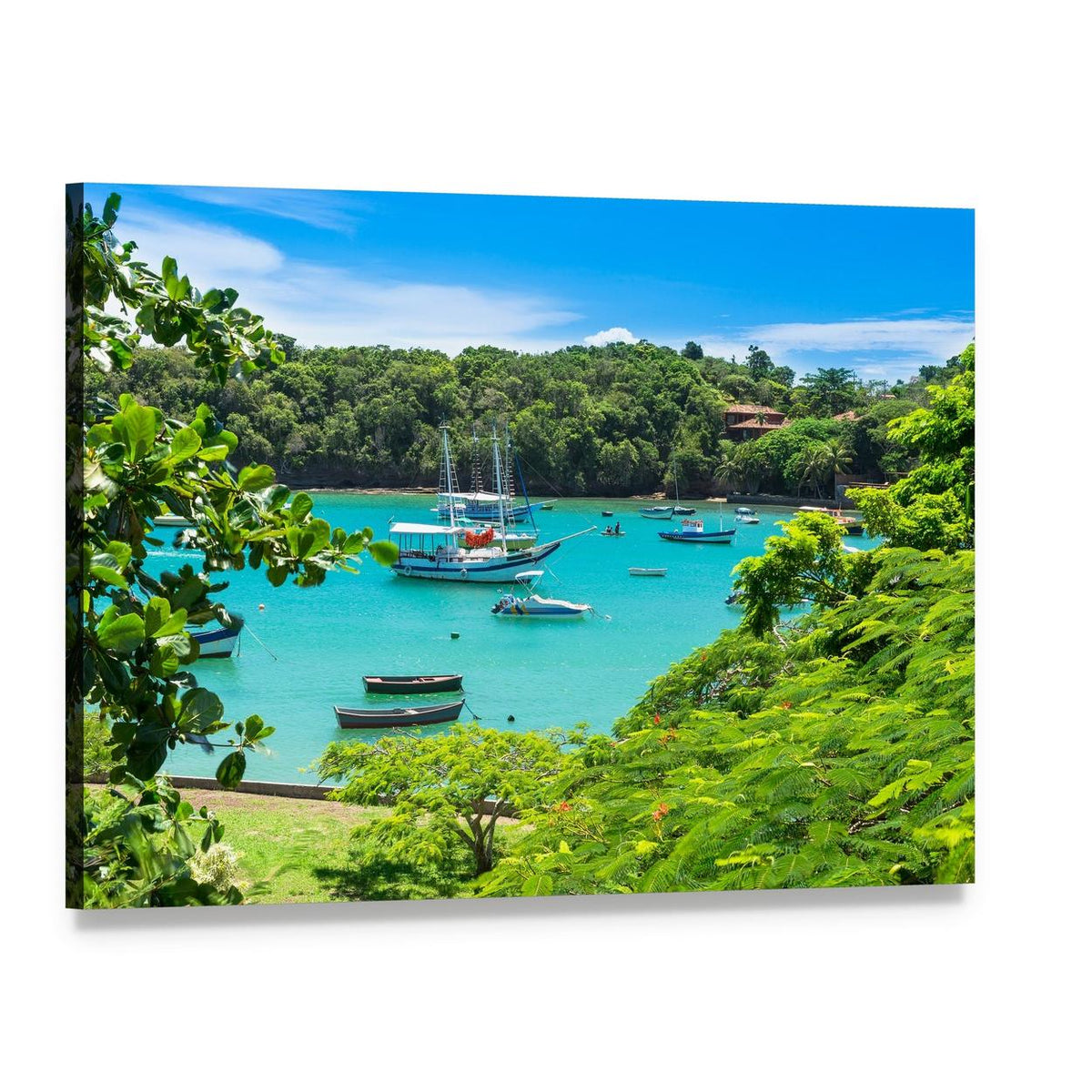 Lagoon in Buzios Canvas Wall Art, single panel gallery wrapped canvas, angled product view