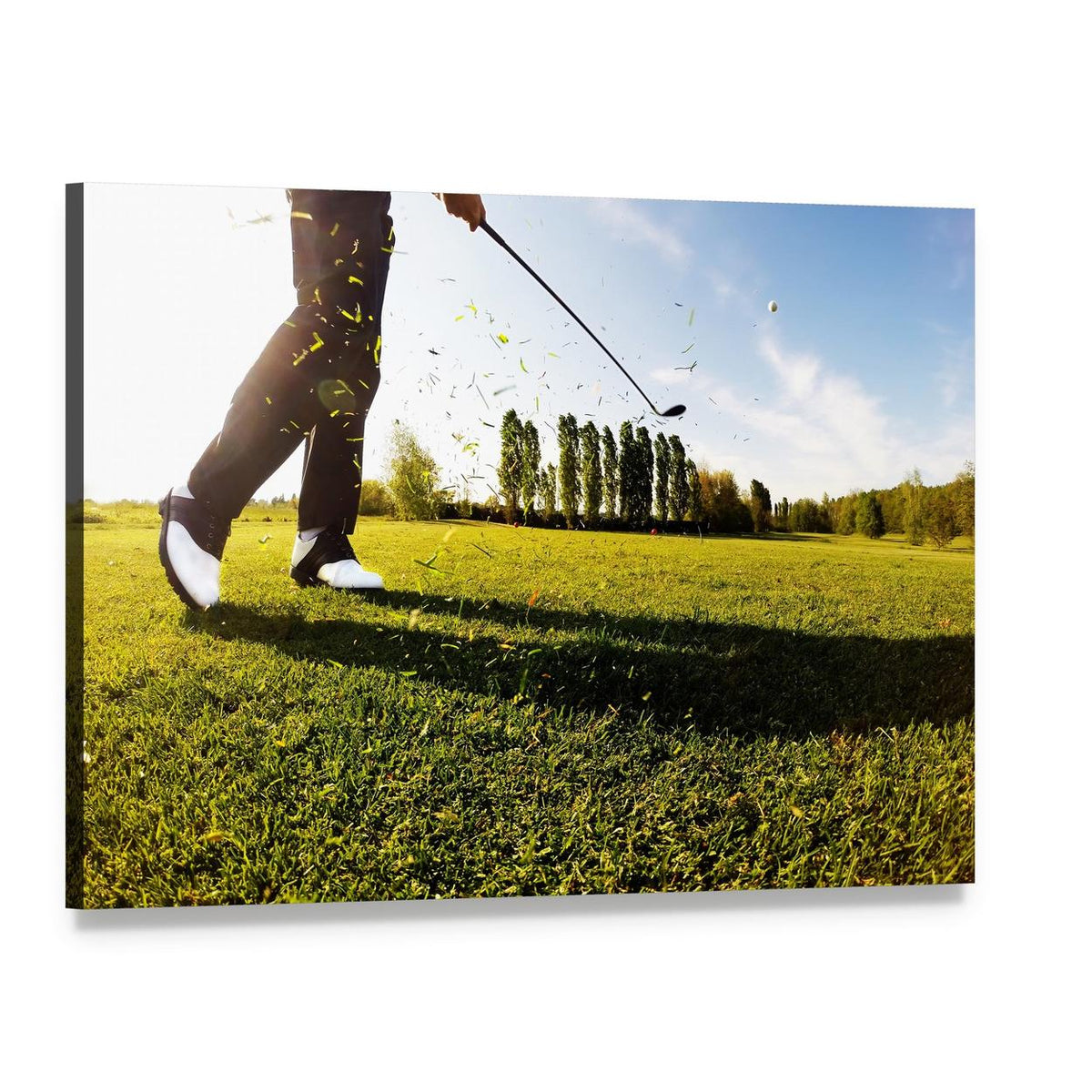 Golf Shot Canvas Wall Art, single panel gallery wrapped canvas, angled product view