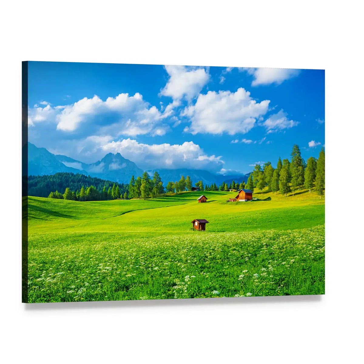 Small Houses in Seefeld Canvas Wall Art, single panel gallery wrapped canvas, angled product view